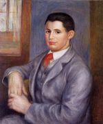 Ренуар Молодой мужчина в красном кресле Портрет Эжена Ренуара 1890г